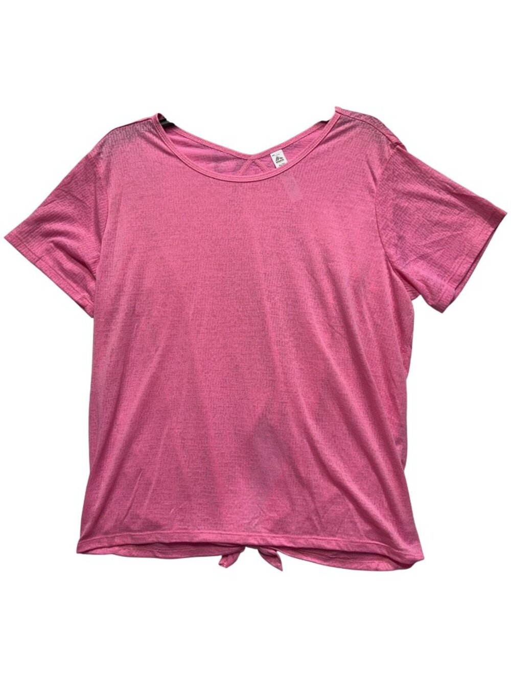 RBX Womens Size XL Pink Athleisure Tie in back Top Short Sleeve Lightweight